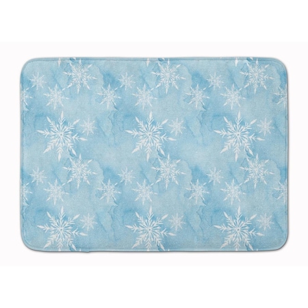 Carolines Treasures Watercolor Snowflake on Light Blue Machine Washable Memory Foam Mat BB7552RUG